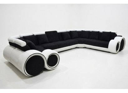Stūris ādas Modern XXL mājīga stūra dīvāna zona ādas dīvāns Sofa U-formas A1163 ar USB.