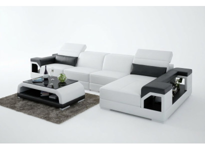 Dīvāngarnitūra Moderns sofa Stūrzona sēdvietas Dzīvojamās telpas iekārtojums USB-ledusskapīšu iestatīšana