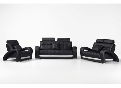 Ādas sofa ar USB dzīvojamās istabas iekārta 3+2+1 vietas komplekts moderns dizaina dīvāns B2023