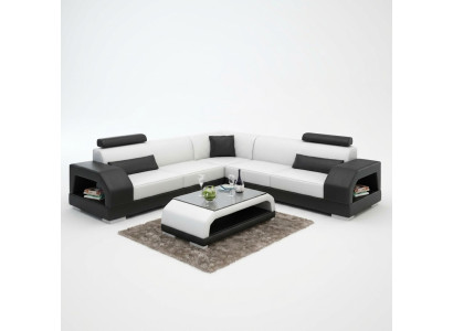 Ādas dīvāns ar USB dzīvojamām zonām stūra dīvāns stūris garnitūra dizains Moderne Sofa G8001B