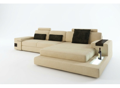 Ādas dīvāns, izklājlapa, dzīvojamā telpa, dizains, komplektācija, moderns, stūrs, sofa, U-forma ar USB.