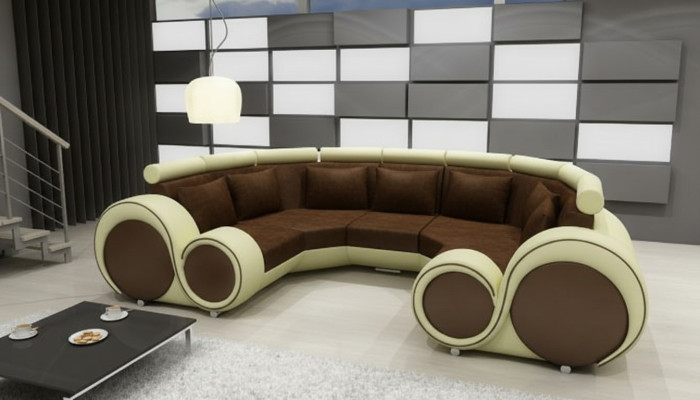 Ecksofa + USB dzīvojamā istaba U formas tekstils Lielais XXL Ecksofa audums Tekstila sofa jauna