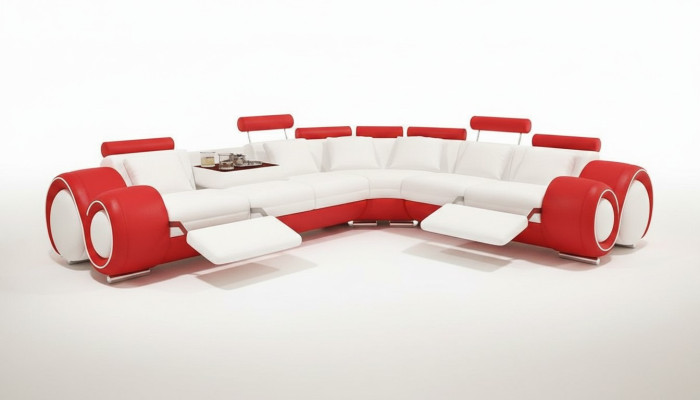 Ādas dīvāns ar USB, dzīvojamo zonu stūra dīvāns stūris moderns dizains sofa A1163