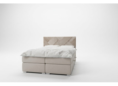 Boxspring gultas viesnīcai Divstāvu luksusa gultas Ar polsterētiem gultas kastes funkciju 140x200cm
