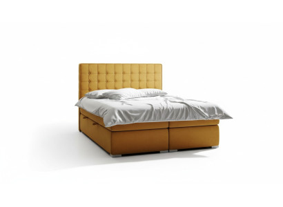Boxspring gulta viesnīcai divguļamā 160x200 cm luksusa gultas komplekts ar divkāršu matraci un gultnes kastu funkciju