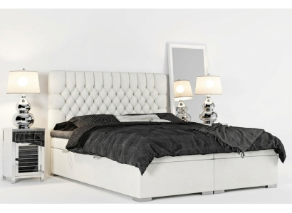 Boxspring gulta Viesnīcai Dubultā Chesterfield Luksusa gultas Polster Kaste Funkcija