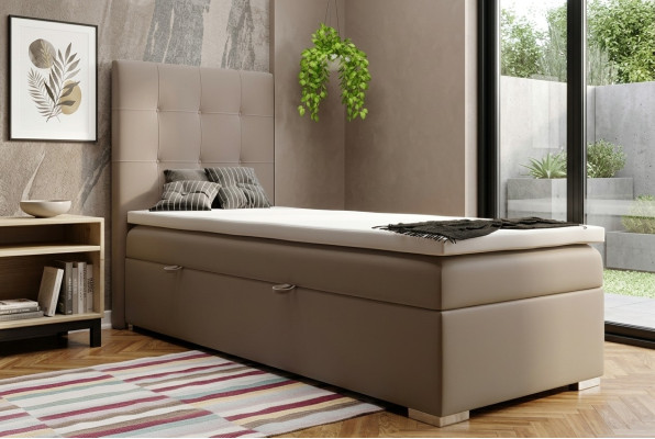 Luksusa Boxspring gulta viesu istabas gultas polsterētā funkcija ar gultas kasti 90x200cm