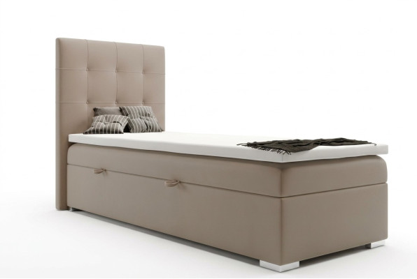 Luksusa Boxspring gulta viesu istabas gultas polsterētā funkcija ar gultas kasti 90x200cm