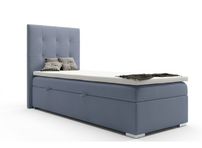 Luksusa Boxspring gulta viesnīcas gultas polster funkcija gulta kaste 90x200cm zila jauna