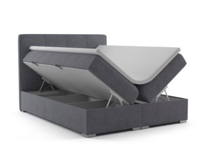Boxspring gulta viesnīcā divvietīga, audekls, tekstils, luksusa gultas, polster bedbox funkcija