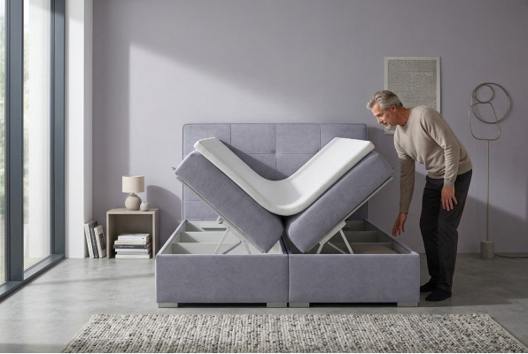 Boxspring gulta viesnīcas divguļamā gultā tekstils luksusa gultas polsteris gultas kastes funkcija jauna