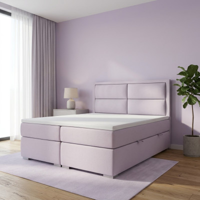 Boxspring gulta, viesnīcas divguļamais komplektēts komplektā ar virsmaizi matraci gultu funkcijas kastē.