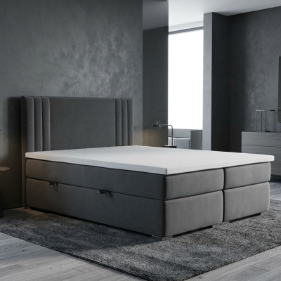 Boxspring gulta Dubultā viesnīcas komplekts Ar matraci un uzgalu Gultas funkciju kaste