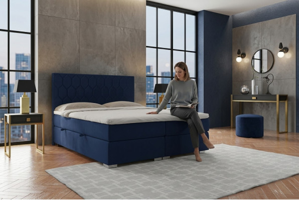Boxspring gulta viesnīcas dizains žakards luksusa gultas polsterbed funkcija divu