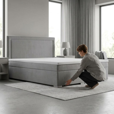 Boxspring dizaina gulta, viesnīcas divguļamie gultai ar luksusa pārklājumu, kastīšu funkciju un jaunu samta pārklājumu.