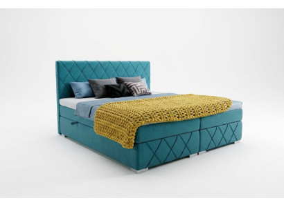 Boxspring gulta viesnīcai divvietīga tekstila luksusa gultas gulta ar atvilktņu funkciju