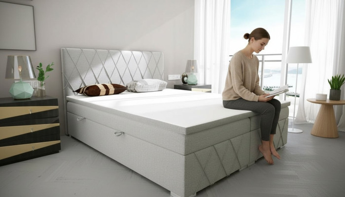Boxspring gulta viesnīcas divvietīga gulta tekstila luksusa gultas piederumiem gultu kastu funkciju