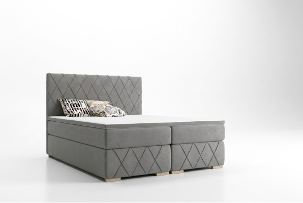 Boxspring Gultas Komplektā komplektēta matracis un uzgalis 180x200cm luksusa audums Jauni gultas