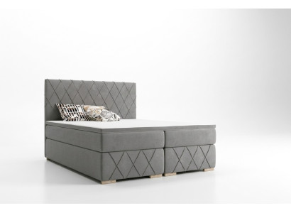 Boxspring Gultas Komplektā komplektēta matracis un uzgalis 180x200cm luksusa audums Jauni gultas