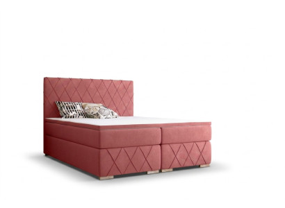 Pilna komplekta matracis un topers "Boxspring" gulta rozā apdare 180x200cm, jauns.