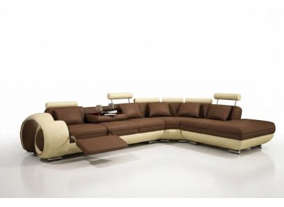 Ādas dīvāns ar USB dzīvojamā telpa stūra dīvāns stūra komplektācija Moderna dīvāns A1163C.