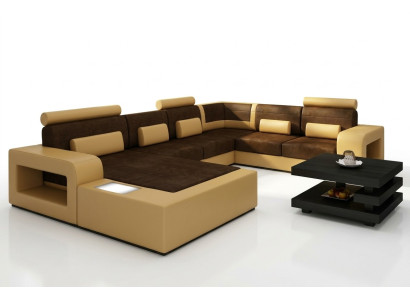 Dzīvojamās istabas sofa ar USB, auduma, tekstila vai ādas dīvāni ar apgaismojumu