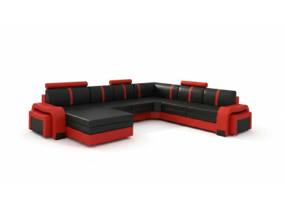 Stūrainā sofa Stūrainā gulta JAUNS dzīvojamais viesistaba sofa Polster ādas sofa ar USB ādas komplekts
