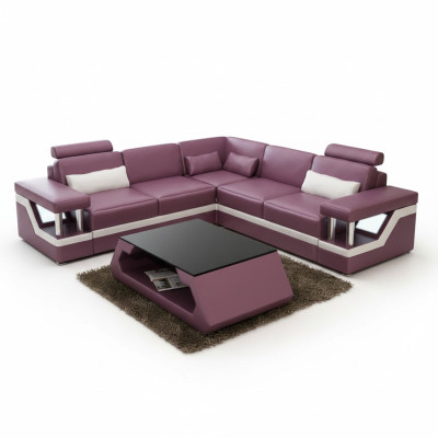 XXL ādas dīvāns ar USB apdares dzīvojamās platības stūra dīvāns ādas stūra dīvāns HAMBURGA II