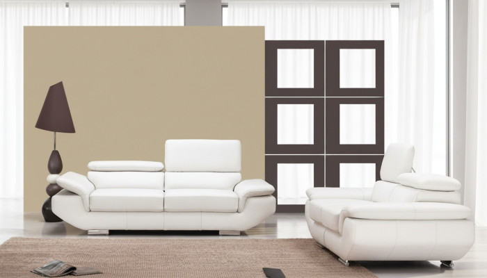Sofas komplekts ar USB pārklājuma dīvānu sēdekļa ādas komplekts 3+2 vietas Weilrod "Balts"