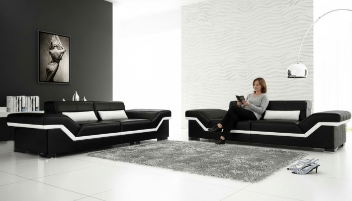 LEDERSOFA DĪVĀNS 3+3 DĪVĀNS + USB POLSTER LEDER GARNITUR SOFAGARITUR Pasūtījuma izpildījums