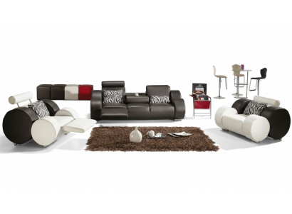 LEDERSOFA LEDER COUCH 3+2+1 ar USB POLSTERGARNITUR DIZAINERU SOFA JAUNS GARNITŪRA