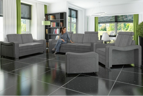 Garnitūra auduma gultas dīvāns 3+2+1 dīvāns Komplekts pasūtījumā Polster Sofa USB Tekstils