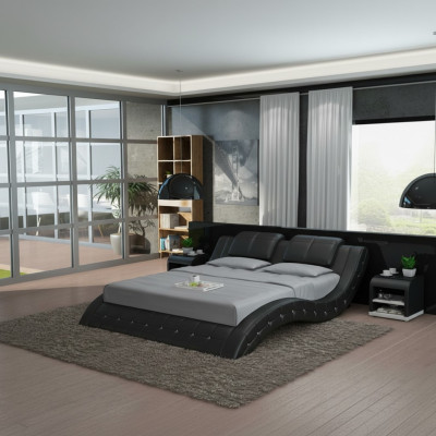 Luxusa ādas gulta USB dizaina polsteris gulta diviem moderns laula 140/160/180 LB8824
