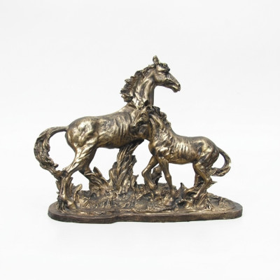 Skulptūra varavīksnes zirgs Kupfer krāsā - Pegasus zirgu statuja dekorācijai, abstrakts zirgs.