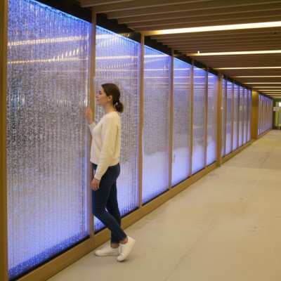 Separācijas siena Polica Skapis Ūdens siena Kolonna Sienas LED 60x240 Ūdens sienas Waterwall