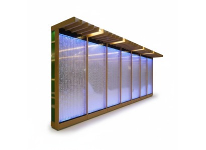 Separācijas siena Polica Skapis Ūdens siena Kolonna Sienas LED 60x240 Ūdens sienas Waterwall