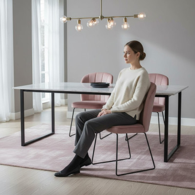 Krēsls 4x ēdamistabas polsterēts krēsls Lounge tekstila sēdeklis krēsls komplekts Jauns klubs TV