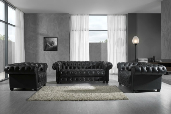 Chesterfield dīvāns Sofas apdares ādas 321 vieta 3-sēdvietu dīvānam komplekti