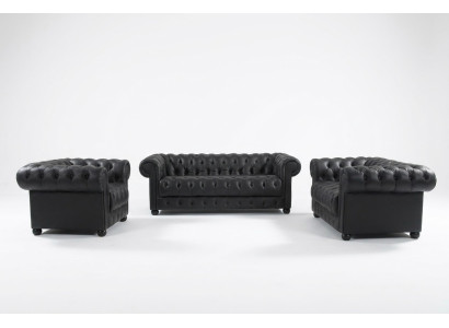 Chesterfield dīvāns Sofas apdares ādas 321 vieta 3-sēdvietu dīvānam komplekti