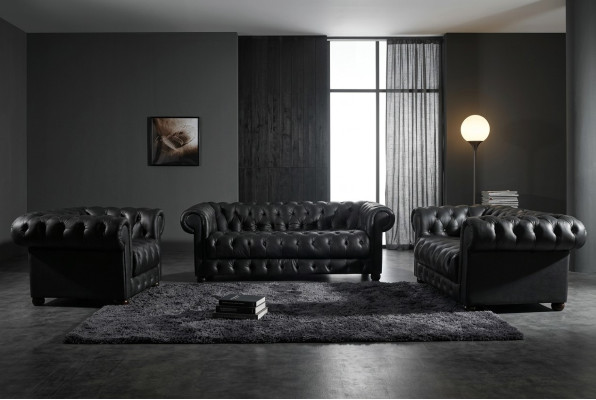 Chesterfield Sofo garnitūra 3-vietīga dizaina dīvāns polster sofa garnitūras komplekts