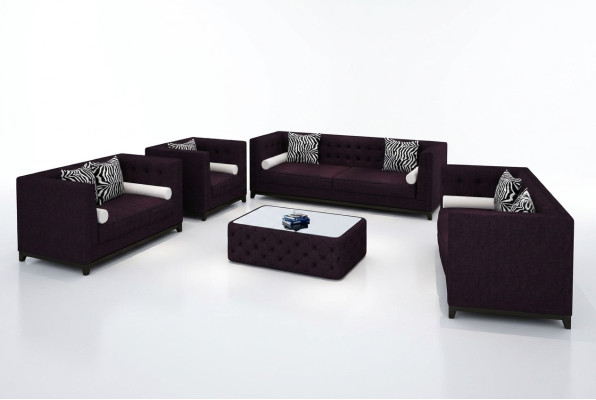 Sofas komplekts ar ādas dīvānu, dīvānu, 4 krēsliem un dīvānu polsterējumu