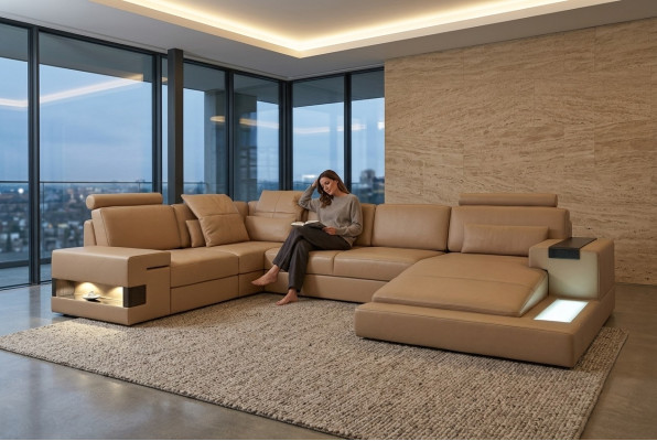 Formas dīvāns Sofa Couch Polster Garnitur dzīvojamo zonu stūra dīvāns dizains āda