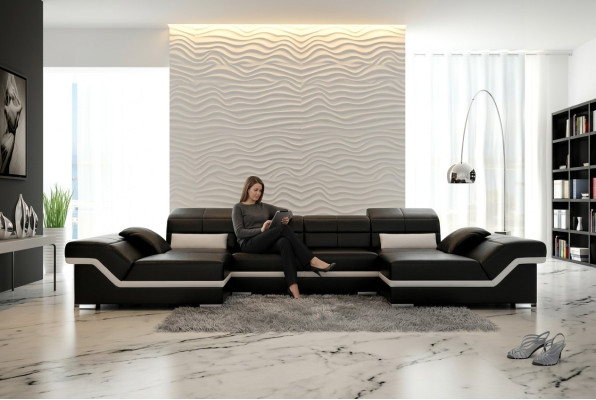 Stūra dīvāns Dīvāns Sofa Pamatne Dzīvojamais stūris Āda Stūra komplekts U forma