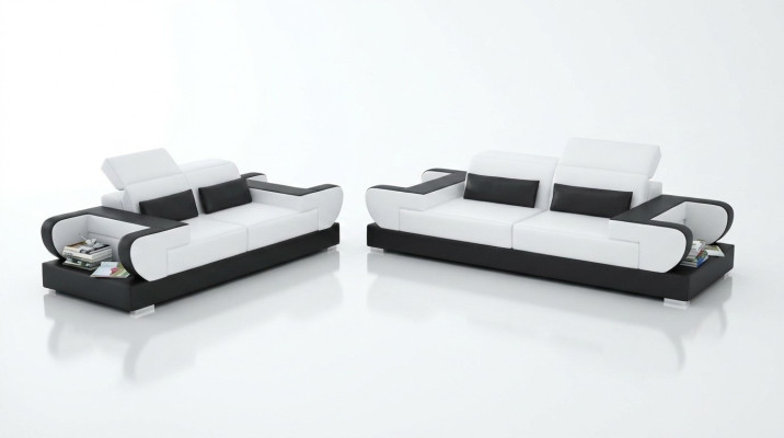 Luksusa dīvānu komplekts Dzīvojamā telpa Komplektācija ar ādu Mēbeles Dīvāns Sofa