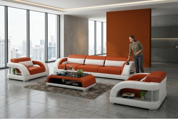 Sofas komplekts 3+2+1 vietu dīvāns Sēdeklis gulta Polster komplekts Moderni dīvāni