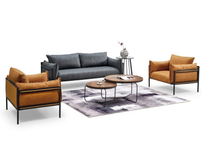 Sofagarnitur Sofa Dīvāns Polster Audums Garnitūra 3+1+1 Komplekt Komplekts Garnitūrām