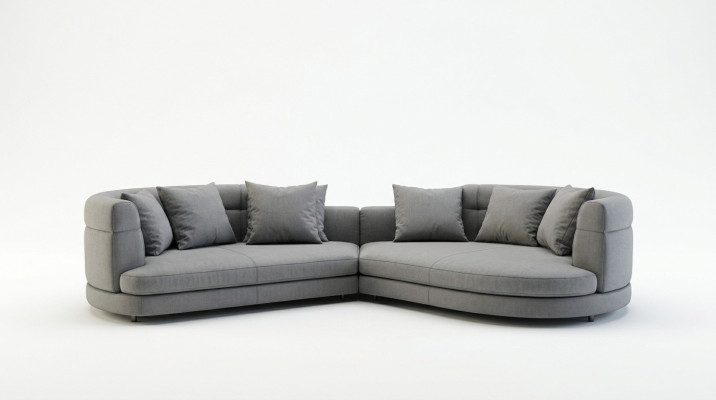 Dīvāns 4 vietas auduma dīvāns Luksusa dizains Couch Rund Luksusa polster XXL četrvietīgs