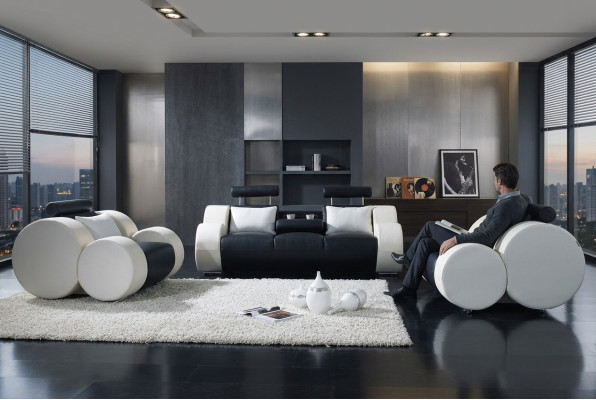 Sofas modelis komplekts dizainam ar polsterīda ādas sedziņu 311 divvietīgā gultnē