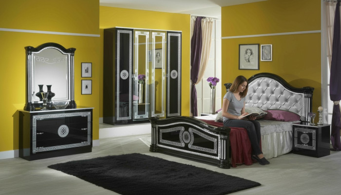 Gulta 2x nakts galdiņi 3 gab. guļamistabas komplekts dizaina luksusa guļamistabai Chesterfield.