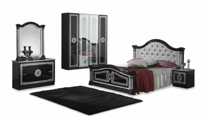 Gulta 2x nakts galdiņi 3 gab. guļamistabas komplekts dizaina luksusa guļamistabai Chesterfield.